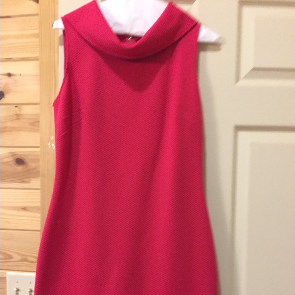 Hot Pink Cowl Neck Dress
